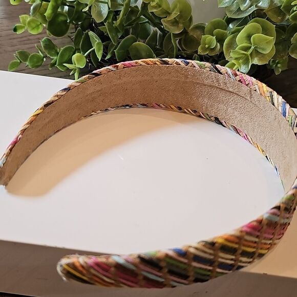 Multicolor Straw Woven Headband Womens - Picture 3 of 5